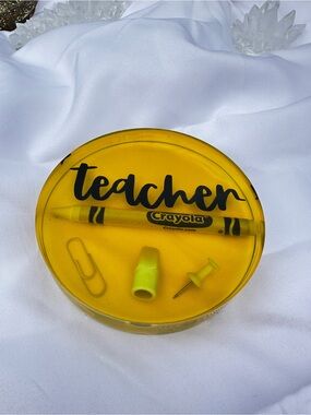 Yellow Teacher Resin Coaster